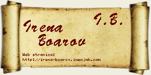 Irena Boarov vizit kartica